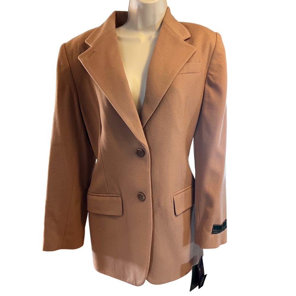 Vintage Embassy Row Wool Camel Hair Blend Blazer Jacket Size 4 Camel Italy Read